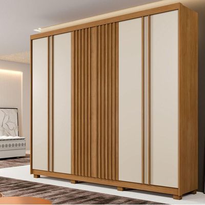 Guarda Roupa San Remo 6 Portas 6 Gavetas 9 Prateleiras Cinamomo Off