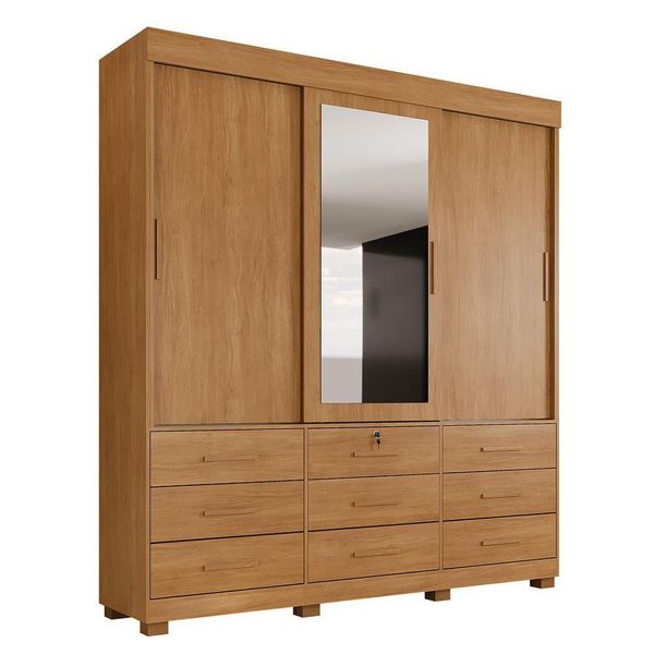 Guarda Roupa Londres 3 Portas 9 Gavetas 4 Prateleiras Cinamomo-cinamomo Off