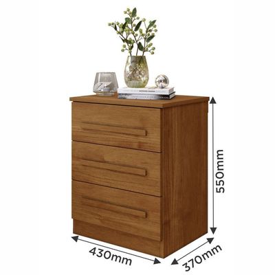 Mesa De Cabeceira Perça 3 Gavetas - Benetil Cinamomo