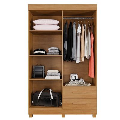 Guarda Roupa New Copacabana 4 Portas 2 Gavetas 5 Prateleiras Cinamomo Off