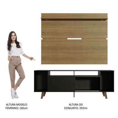 Rack Madesa Cancun com Pés e Painel para Até 65 Polegadas