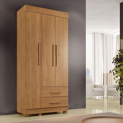 Guarda-roupa New Copacabana 3 Portas 2 Gavetas - Benetil Cinamomo