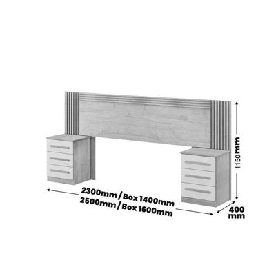 Cabeceira Extensiva Para Box Valência 2 Mesas De Cabeceira Cinamomo