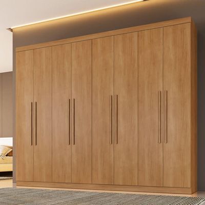 Guarda Roupa New Premium 8 Portas 4 Gavetas 8 Prateleiras Cinamomo