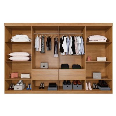 Guarda Roupa New Premium 8 Portas 4 Gavetas 8 Prateleiras Cinamomo