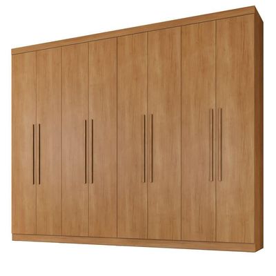 Guarda Roupa New Premium 8 Portas 4 Gavetas 8 Prateleiras Cinamomo