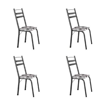 Conjunto Com 4 Cadeiras Tubular Itália Artefamol Dark