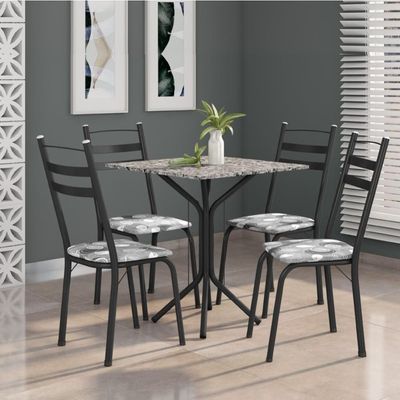 Conjunto De Mesa Thais 0,70M Com 4 Cadeiras Artefamol