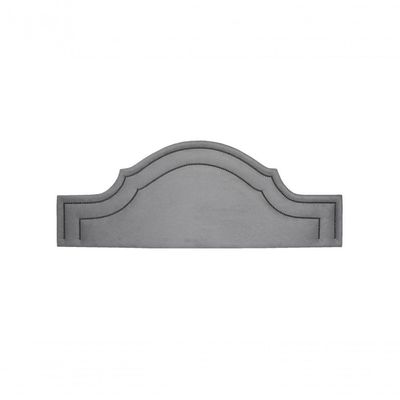 Cabeceira Casal Luxo 140x60 Suede Cinza Tachas Fumê