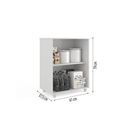 Armário Balcão De Cozinha Multiuso 2 Portas Denver Branco Branco
