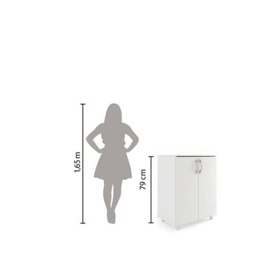 Armário Balcão De Cozinha Multiuso 2 Portas Denver Branco Branco