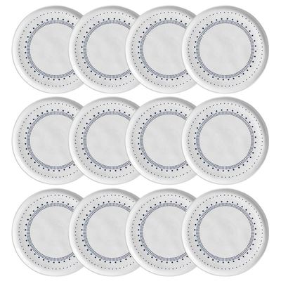 Jogo 12 Pratos Rasos Stoneware Porto Brasil 27,5cm Eventos Artesanal Bio Astral