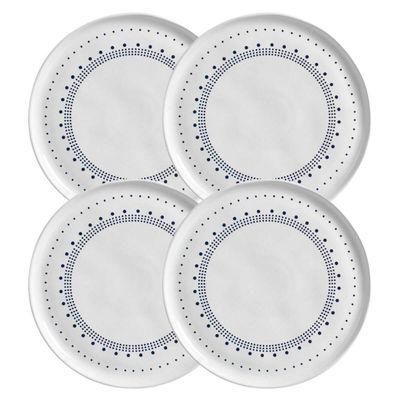 Jogo 4 Pratos Rasos Cerâmica 27,5cm Porto Brasil Louça Artesanal Mesa Posta Bio Astral