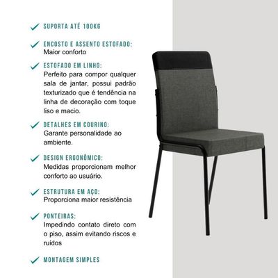 Conjunto Sala De Jantar Seul 4 Cadeiras Carraro