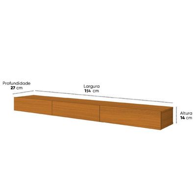 Rack Suspenso Para Painel Ou Até 75 Polegadas 3 Portas 1,54m Egeo Edn Madeirado
