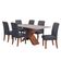 Conjunto de Mesa de Jantar com Tampo de Vidro 1,80m e 6 Cadeiras Grécia Dobuê – Madeirado/Grafite
