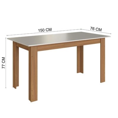 Conjunto Sala De Jantar Fidelitá Veneza Com 6 Cadeiras Freijó/off-white Assento Bege