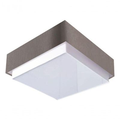 Plafon Quadrado Vivare Md-3089 Cúpula Em Tecido 40x40cm - Bivolt Cinza-escuro 127/220v