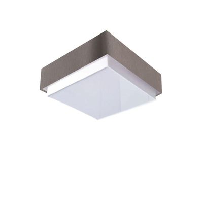 Plafon Quadrado Vivare Md-3089 Cúpula Em Tecido 40x40cm - Bivolt Cinza-escuro 127/220v