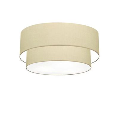 Plafon Duplo Cilíndrico Vivare Md-3062 Cúpula Em Tecido 45x40cm - Bivolt Algodão-crú 127/220v