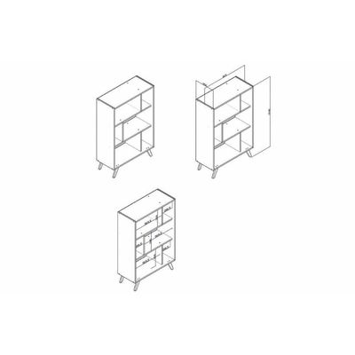 Estante para Sala RT3015 c/ 6 Nichos Branco - Movelbento