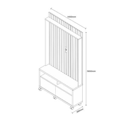 Estante Home Para Tvs 50" Estilos Naturalle Ripado Carmolar
