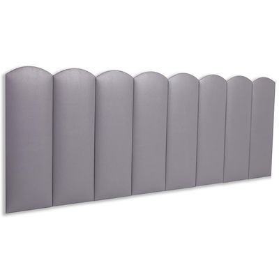 Cabeceira Queen Kit 8 Placas Modelo Nuvem - Courino Cinza