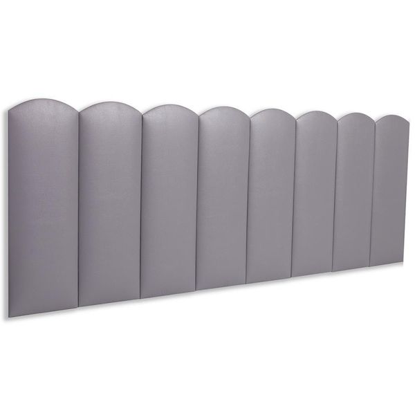 Cabeceira Queen Kit 8 Placas Modelo Nuvem - Courino Cinza
