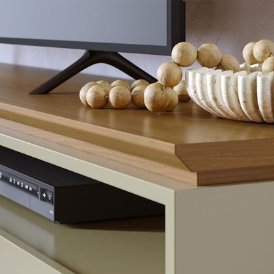 Rack Bancada Tv 75 Polegadas 3 Gavetas 200 Cm Selene Madetec Cumaru Opala