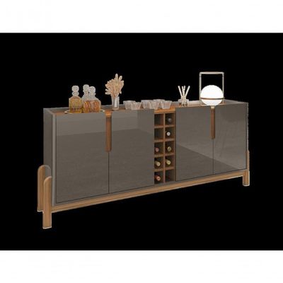 Buffet 4 Portas C- Prateleiras Luna 1,90 Cinza Perola-cedro