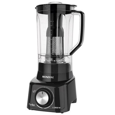 Liquidificador com Filtro 900W 2.7L Mondial Turbo L-900 FB 5 Velocidades Preto 127V 127V