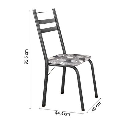Conjunto Com 6 Cadeiras Tubular Itália Artefamol Dark