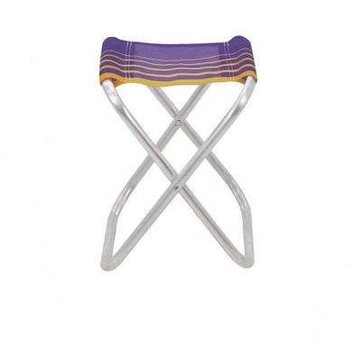 Banqueta De Praia Tramontina Fiji Em Alumínio Com Assento Roxo E Amarelo