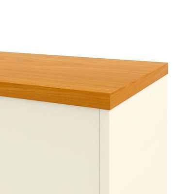 Rack Tv 75 Polegadas Com 2 Portas E Prateleira Riviera - Off White E Cedro