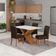 Conjunto De Mesa Sala De Jantar Tampo Com Vidro 1,36m Grécia 4 Cadeiras Trieste Dobuê Madeirado/chocolate