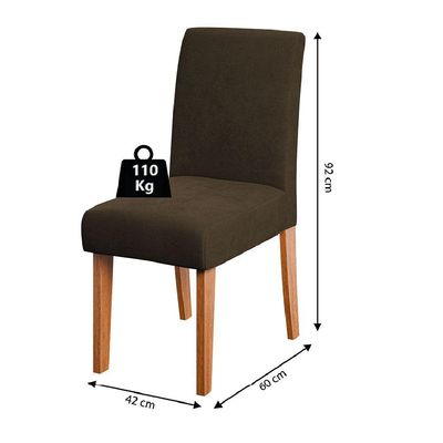 Conjunto De Mesa Sala De Jantar Tampo Com Vidro 1,36m Grécia 4 Cadeiras Trieste Dobuê Madeirado/chocolate