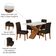 Conjunto De Mesa Sala De Jantar Tampo Com Vidro 1,36m Grécia 4 Cadeiras Trieste Dobuê Madeirado/chocolate