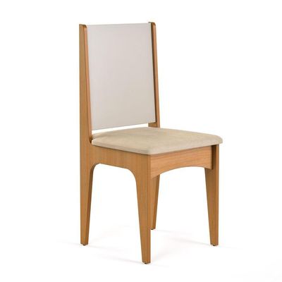 Conjunto De Mesa De Jantar Moderna Com 4 Cadeiras Estofadas Mel Off