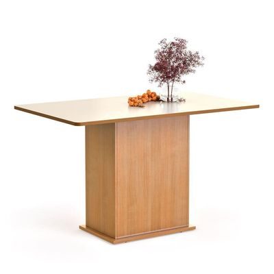 Conjunto De Mesa De Jantar Moderna Com 4 Cadeiras Estofadas Mel Off