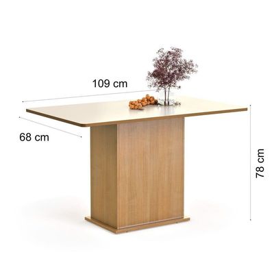 Conjunto De Mesa De Jantar Moderna Com 4 Cadeiras Estofadas Mel Off