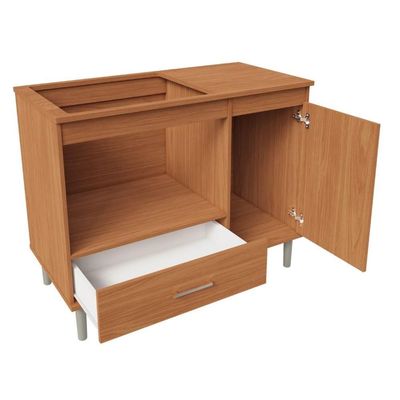 Balcão Para Cooktop Turim - 1,05m 5 Bocas 1 Nicho Com 1 Porta 1 Gaveta Nature - Movelove Nature