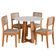 Conjunto Sala De Jantar Mesa Athenas Redonda 4 Cadeiras Santiago Dobuê Madeirado Off White