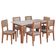 Conjunto Sala De Jantar Mesa Miami 1,60m 6 Cadeiras Santiago Dobuê Madeirado / Off White