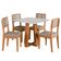 Conjunto Sala De Jantar Mesa Athenas Quadrada 4 Cadeiras Santiago Dobuê Madeirado Off White