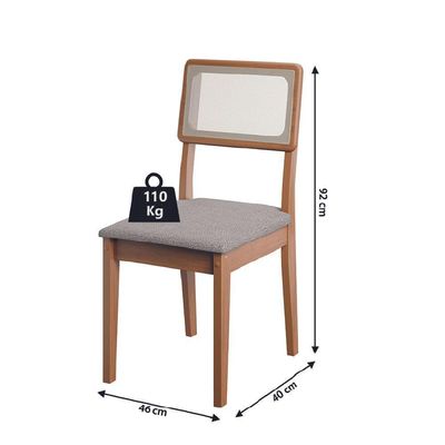 Conjunto Sala De Jantar Mesa Miami 1,20m 4 Cadeiras Santiago Dobuê Madeirado Off White