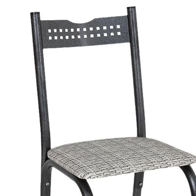 Kit Com 2 Cadeiras De Jantar Aço Preto Manteiga Ana Repleta