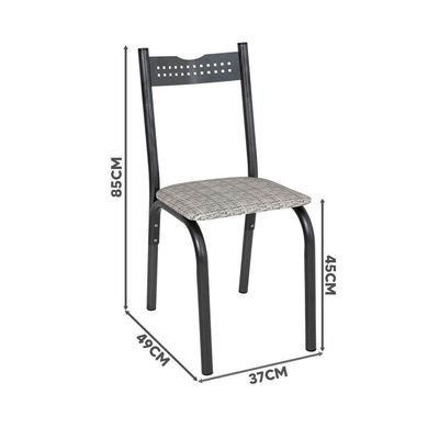 Kit Com 2 Cadeiras De Jantar Aço Preto Manteiga Ana Repleta