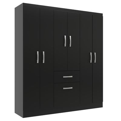 Guarda Roupas New Marbela 07 Portas E 01 Gaveta - Black Black