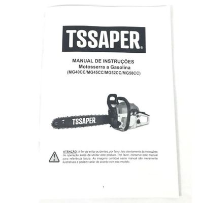 Motosserra A Gasolina 52cc 3hp Sabre 20 Profissional Tsaper Mg52cc + Oleo Toyama 2t