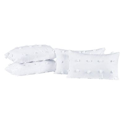 Capas De Almofadas Poppy 60cm X 30cm 04 Peças - Branco